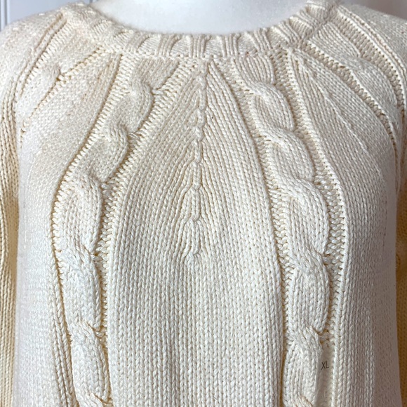LIZ CLAIBORNE Off-White Cotton Sweater – Size XL - Picture 5 of 9